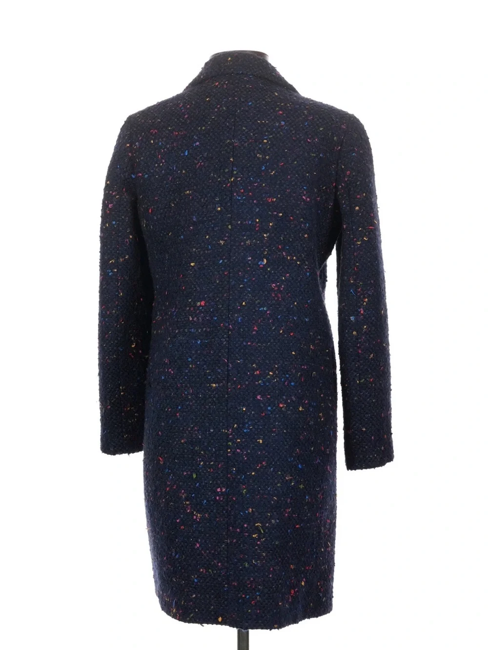 J.Crew Nalya Italian Tweed Wool Navy Topcoat 2